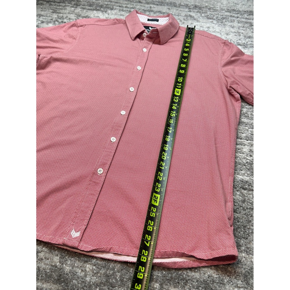 Buttercloth Button Down Shirt Mens XL Red Icy Cotton Regular Fit Short Sleeve - Picture 4 of 9